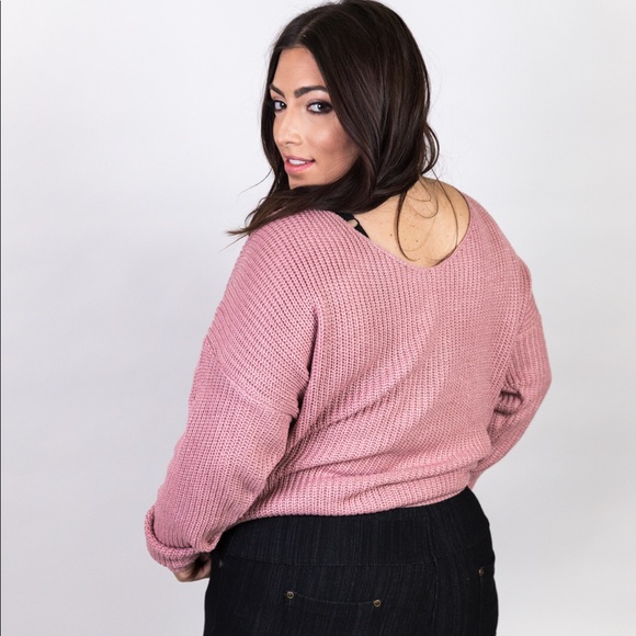 Plus Size Twist Front or Back Sweater - Picture 3 of 5